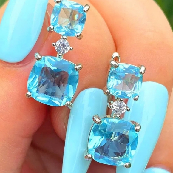 Jewelry - 🎀925 Classic Aquamarine Drop Earrings